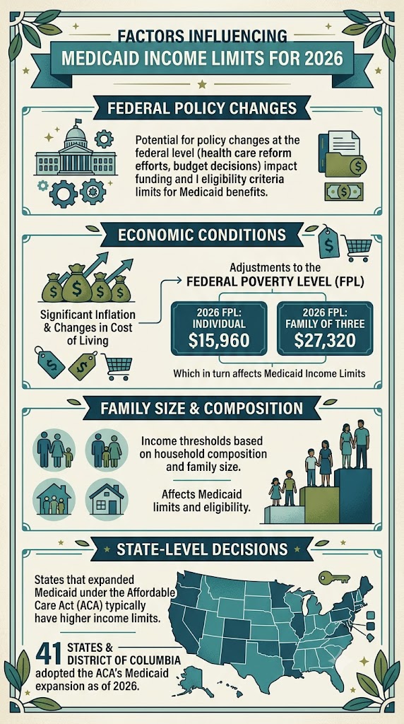 Medicaid Income Limits Factors infographic